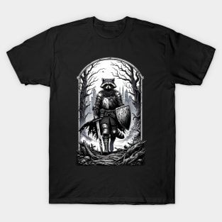 Medieval Raccoon Warrior T-Shirt